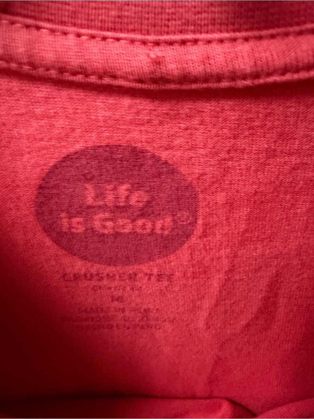 Life Is Good Red Graphic Tee with Dark Print - Picture 3 of 5